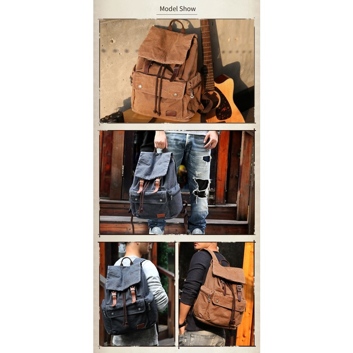 Jual Tas Travel Kanvas Besar Pria LBX Canvas Retro Vintage Ransel