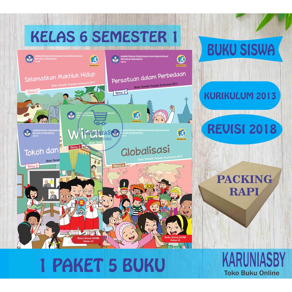 Jual Buku Tematik SD - Kelas 6 Tema 12345 - Semester 1 - Revisi 2018 ...