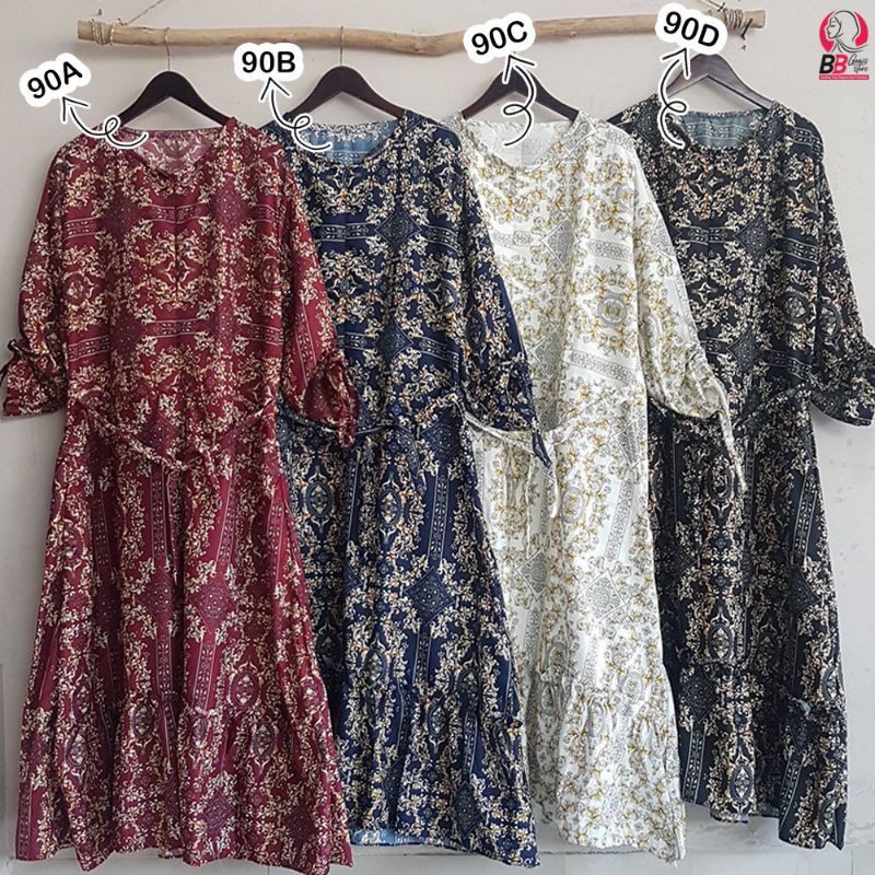 Jual GAMIS KATUN REMPEL// KATUN LOKAL MOTIF MONALISA SUNRISE - GRACIA