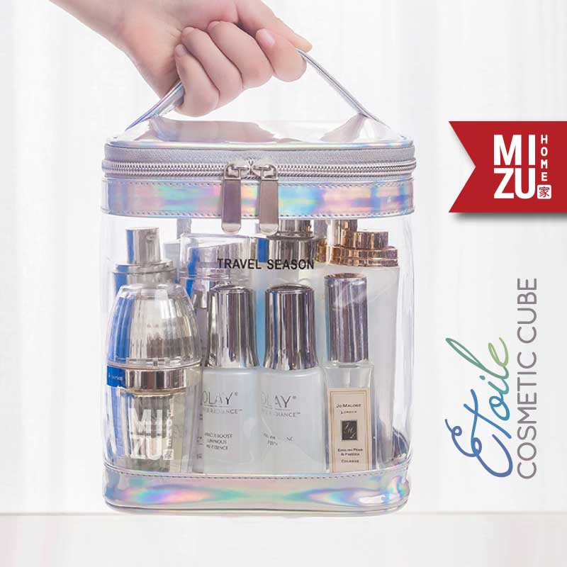Jual ETOILE Cosmetic Cube Transparent Clear PVC Toiletries Wash Bag