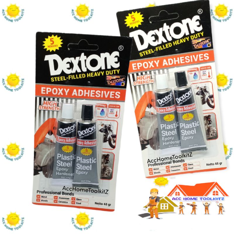 Jual Lem Besi Epoxy Adhesives Dextone 5 Menit 48 gram Original Asli ...