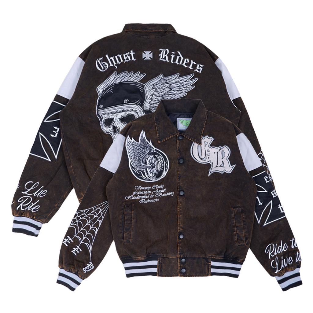 Jual GHOST RIDERS VARSITY JACKET VONSEEY | Shopee Indonesia