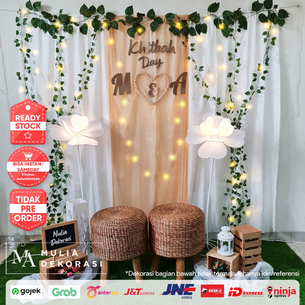 Jual Dekorasi Lamaran Tunangan Backdrop Nikahan Photobooth Diy Akad