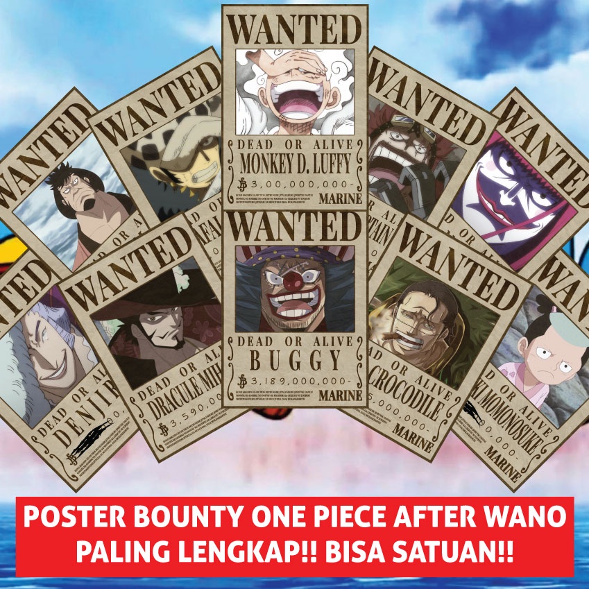 Jual Poster Bounty One Piece After Wano Paling Lengkap BISA SATUAN