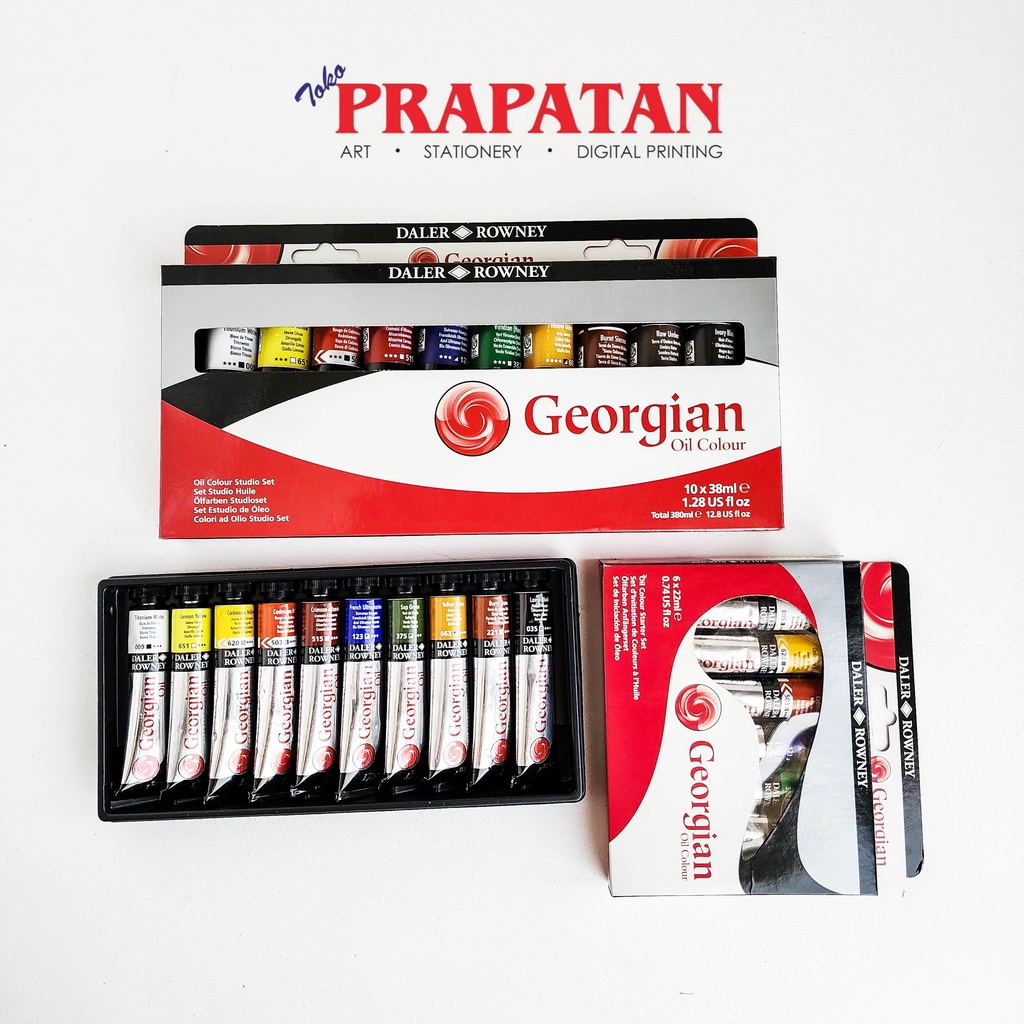 Daler Rowney Georgian Set Colori A Olio Watermixable 6x20ml - Pittura Ad Olio Senza Solventi Per Artisti E Studenti