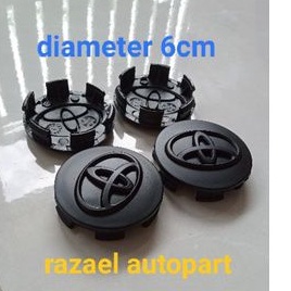 Jual dop roda toyota ukuran +-6cm warna hitam harga satu set 4pc ...