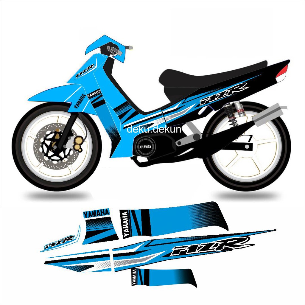Jual Stiker Striping fizr f1zr fiz r Variasi Warna Sky Blue Tahan ...