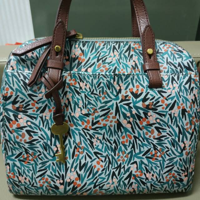 Fossil rachel satchel blue on sale floral