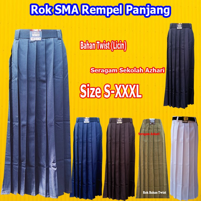 Jual Rok SMA Panjang Rempel Abu Abu -Rok Sekolah SMA Jumbo-Seragam SMA ...