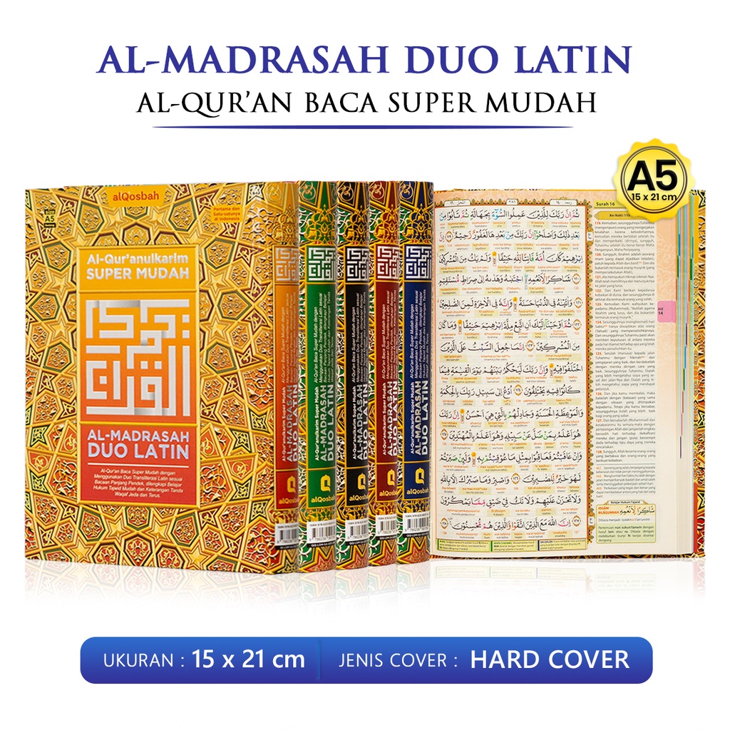 Jual Al Quran Terjemah Al Madrasah Duo Latin A5 Ukuran Sedang Hard ...