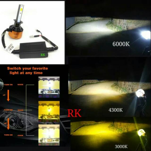 Jual LED TYPE H1 UNTUK PROJECTOR H1 | LED H1 TIGA WARNA 3000K 4300K ...