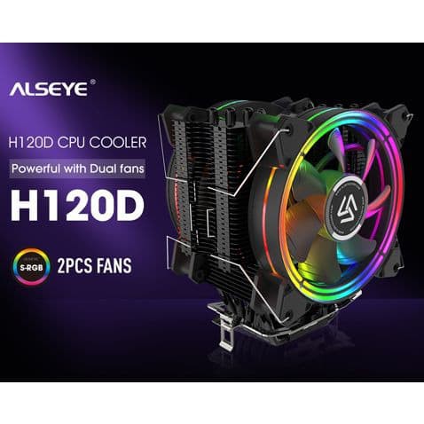 Jual ALSEYE FAN PROCESSOR H120D - 6 HEAT PIPES DUAL FAN RGB CPU COOLER ...