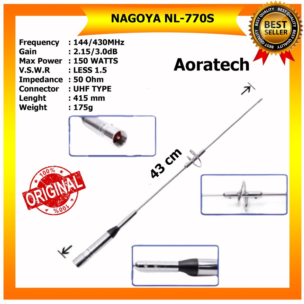 Jual ANTENA NAGOYA NL 770S ANTENA RIG MOBIL DUAL BAND VHF/UHF | Shopee ...