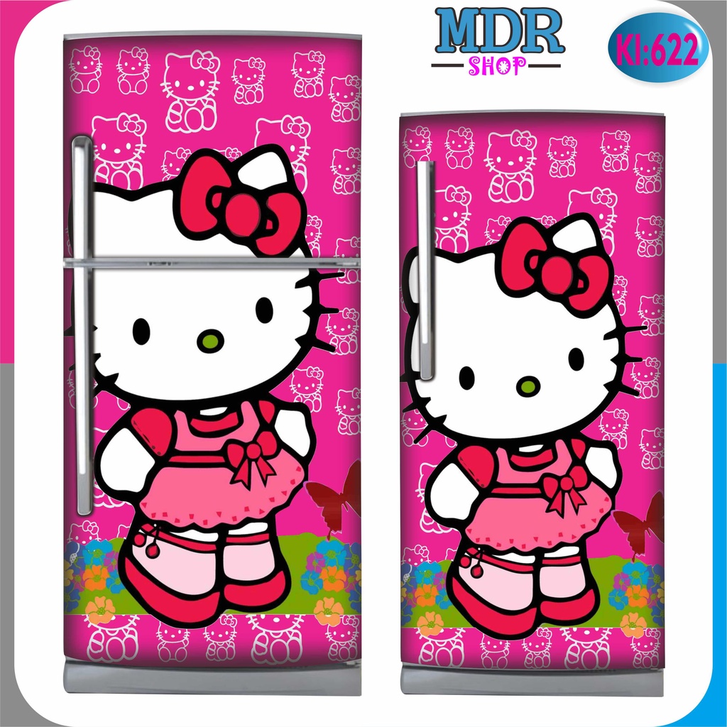 Jual stiker kulkas 2 pintu motif hello kitty sticker kulkas 1 pintu ...