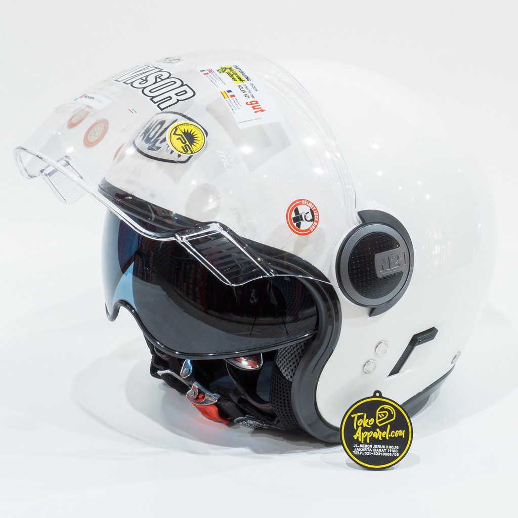 Jual Helm Nolan N21 Visor Classic Metal White 005 Shopee Indonesia