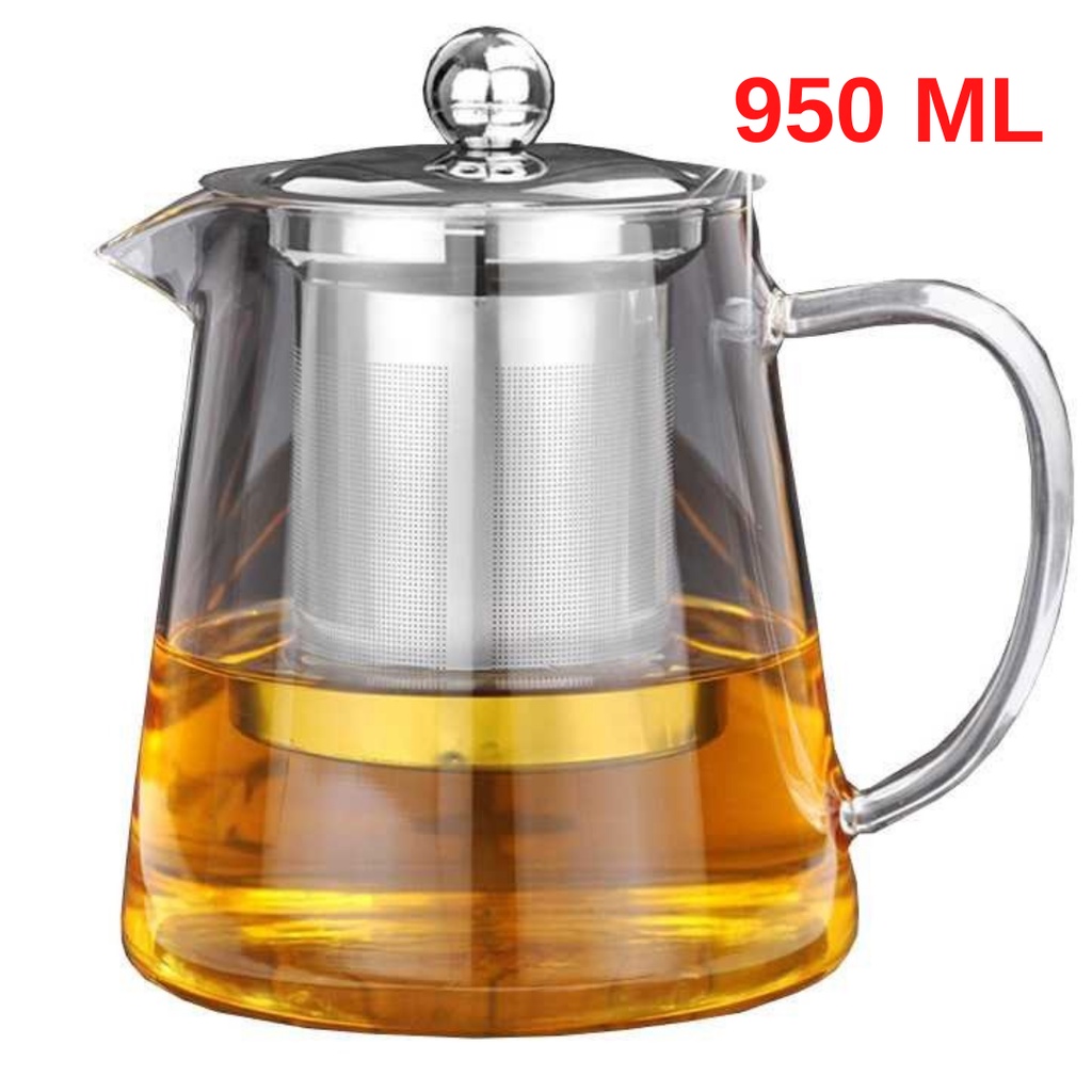 Jual Teko Kaca Tahan Panas Bening Teko Teh Saringan Teh Teko Kaca Tahan Api Pitcher Teh 0531