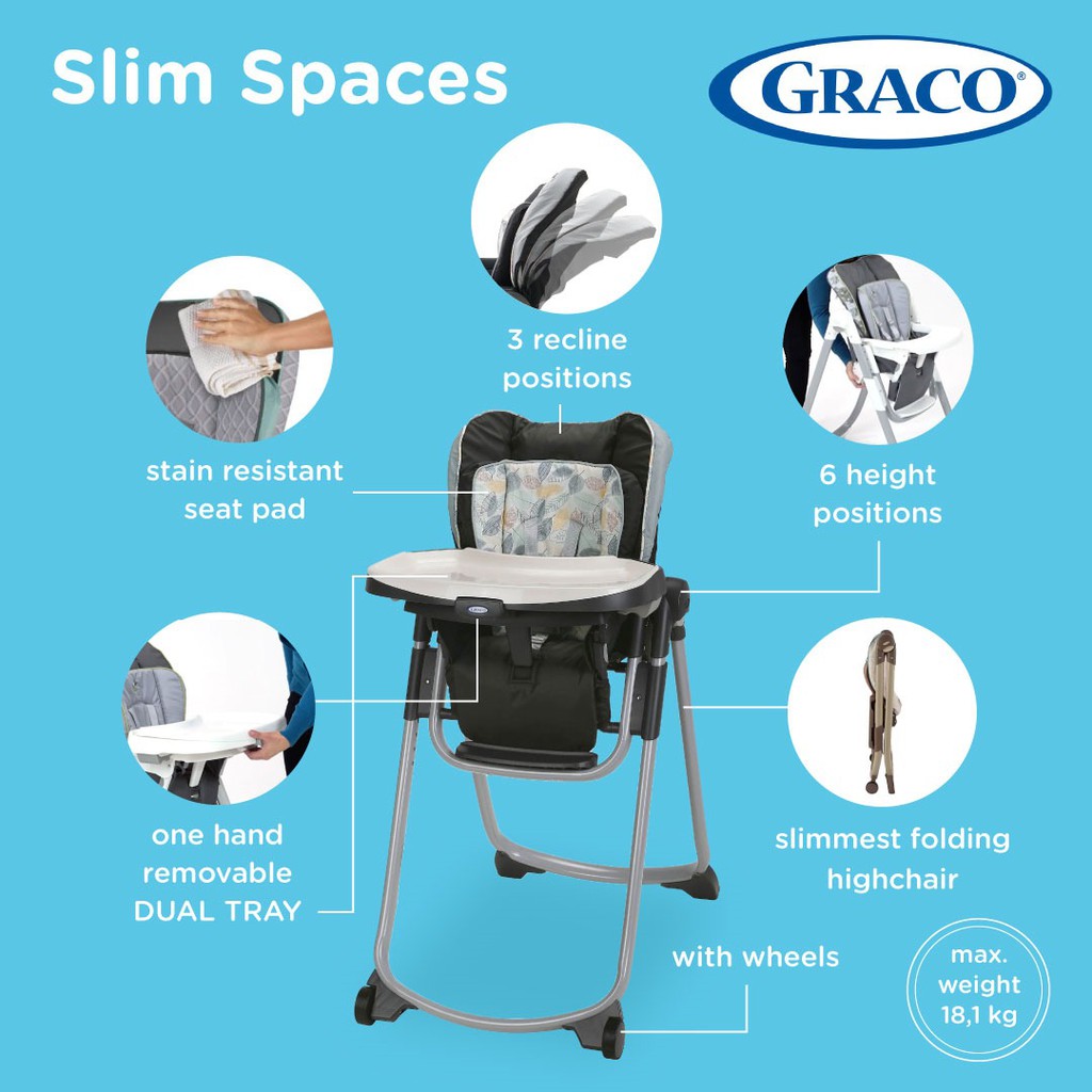 Graco slim spaces high hot sale chair