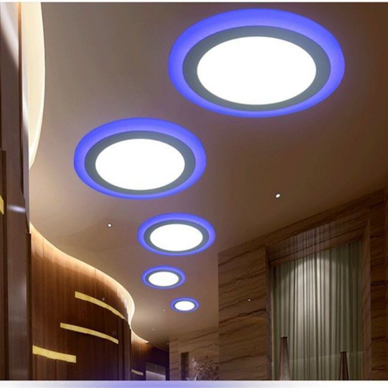 Jual Lampu Led Panel Light Bulat 2Warna Putih+Biru/Putih+Kuning/Putih ...