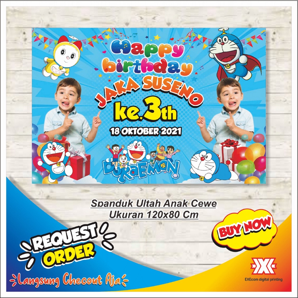 PROMO, BENER ULANG TAHUN ANAK CEWE DAN COWO, BISA CUSTOM DESAIN