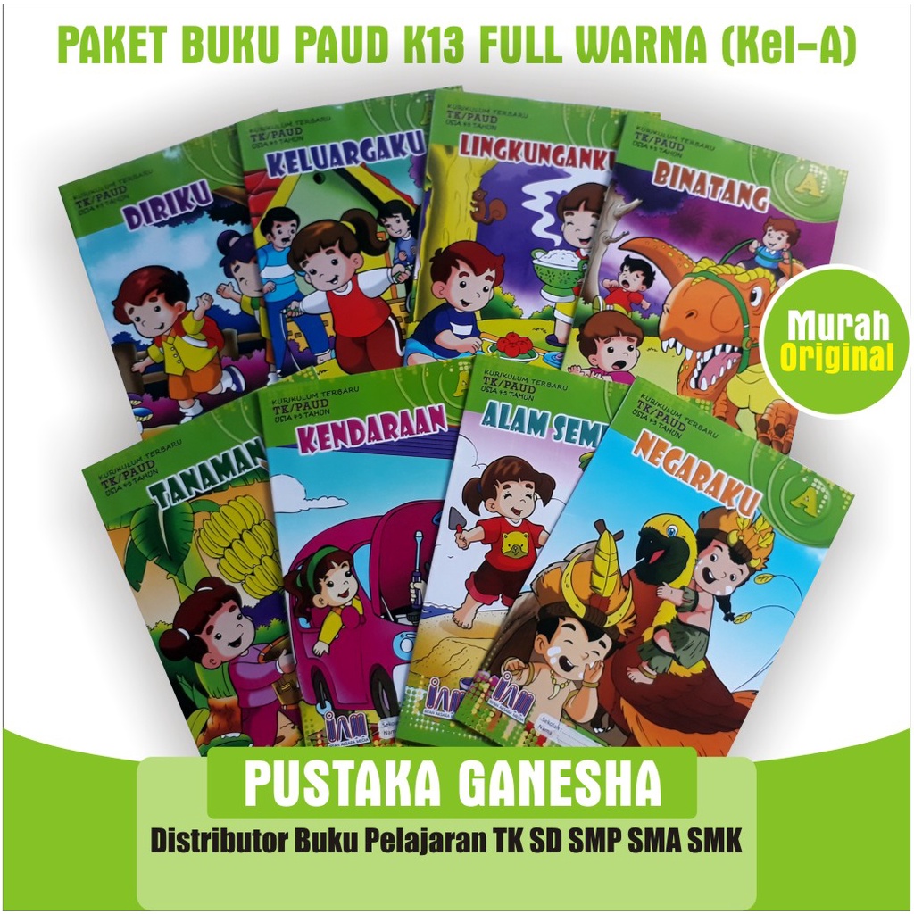 Jual Buku Paket Tematik PAUD TK K13 Kelompok A Full Warna Untuk Usia 4 ...