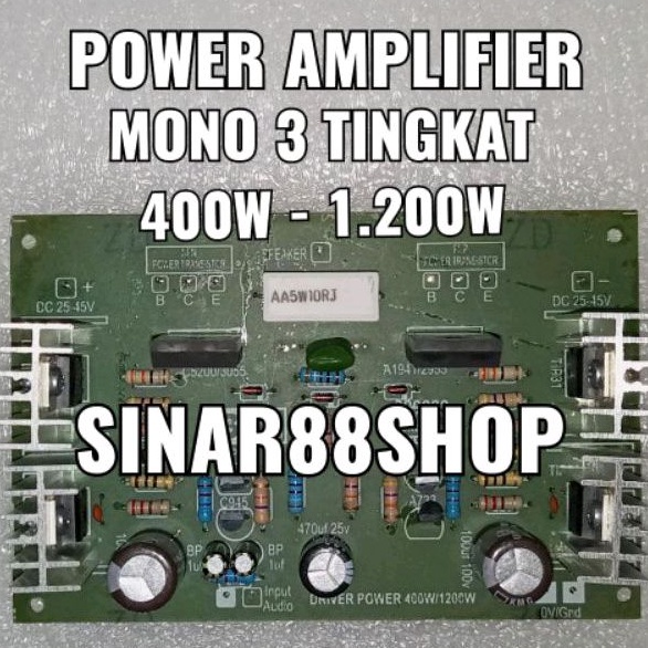 Jual KIT DRIVER RAKITAN AUDIO POWER AMPLIFIER MONO 3 TINGKAT STAGE 400w