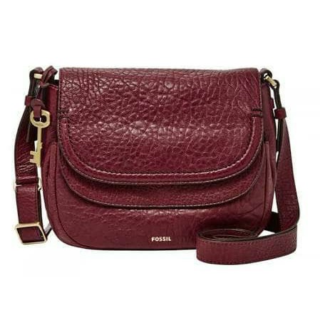 Jual Fossil Peyton Crossbody Small Wine Double Flap Shopee Indonesia