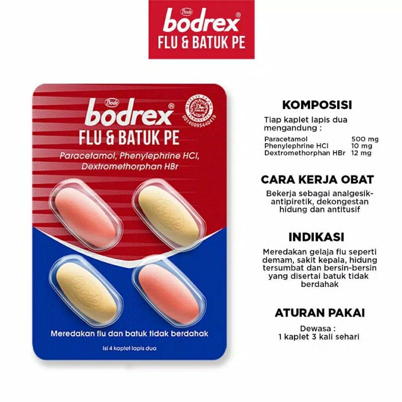 Jual Bodrex Flu & Batuk PE1 Strip isi 4 Tablet Shopee Indonesia