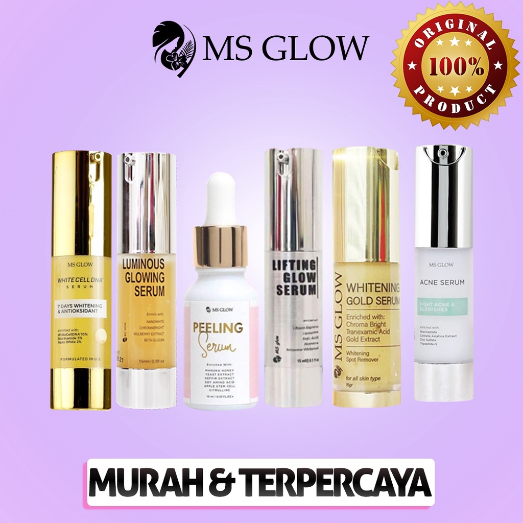 Jual MS GLOW SERUM 24K / LIFTING / LUMINOUS/ ACNE / PEELING / DNA WHITE ...