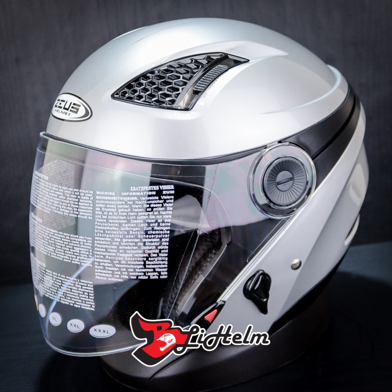 Jual Helm Zeus Zs Solid Silver Half Face Helmet Sni Shopee