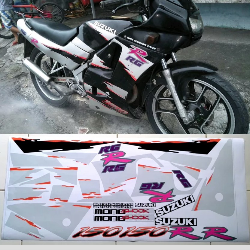 Jual Stiker Cutting Suzuki - Striping Suzuki RGR Jumbo Silver Hitam ...