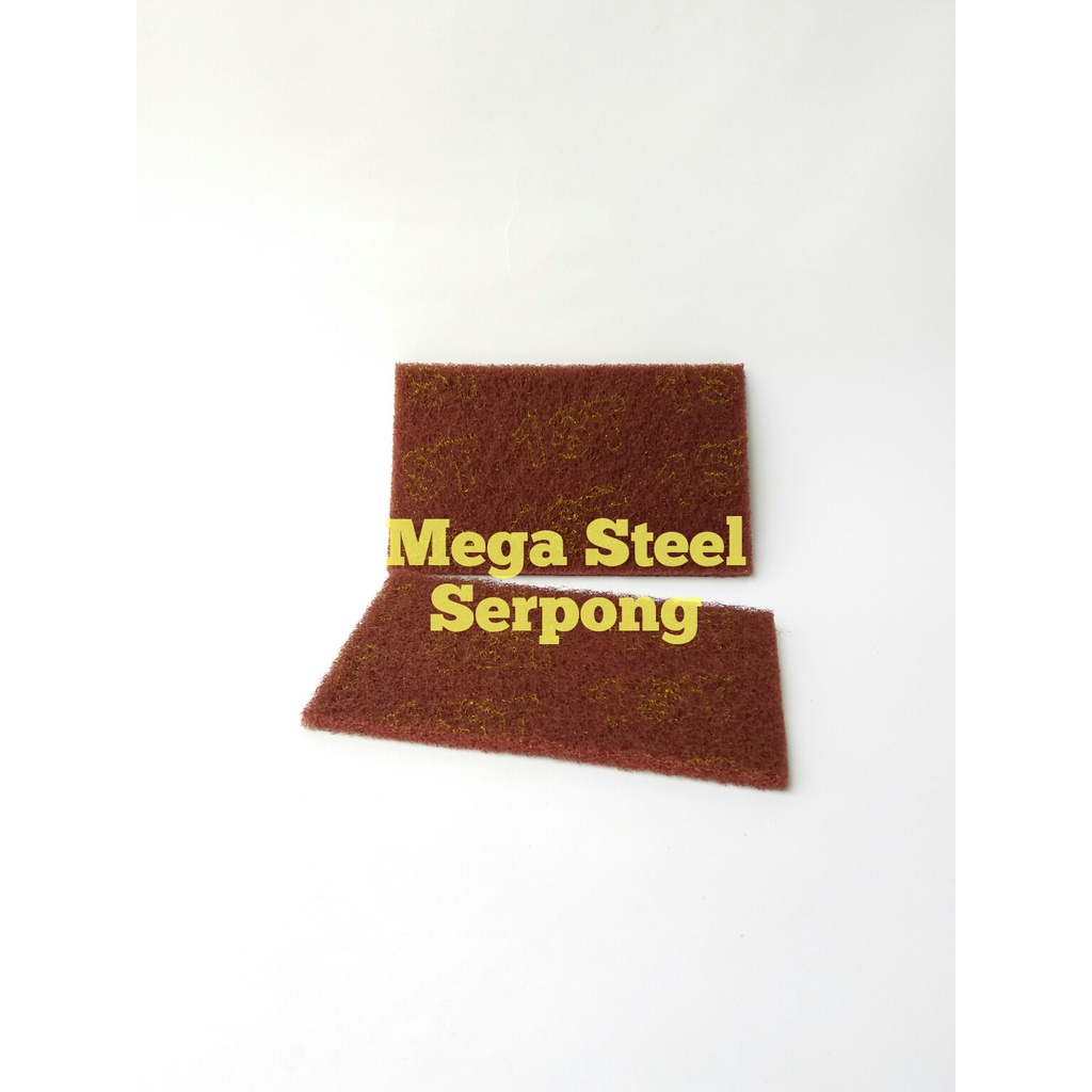 Jual Sponge spon merah gosok poles 3 M stainless 19,5 x 12 cm tebal 1 ...