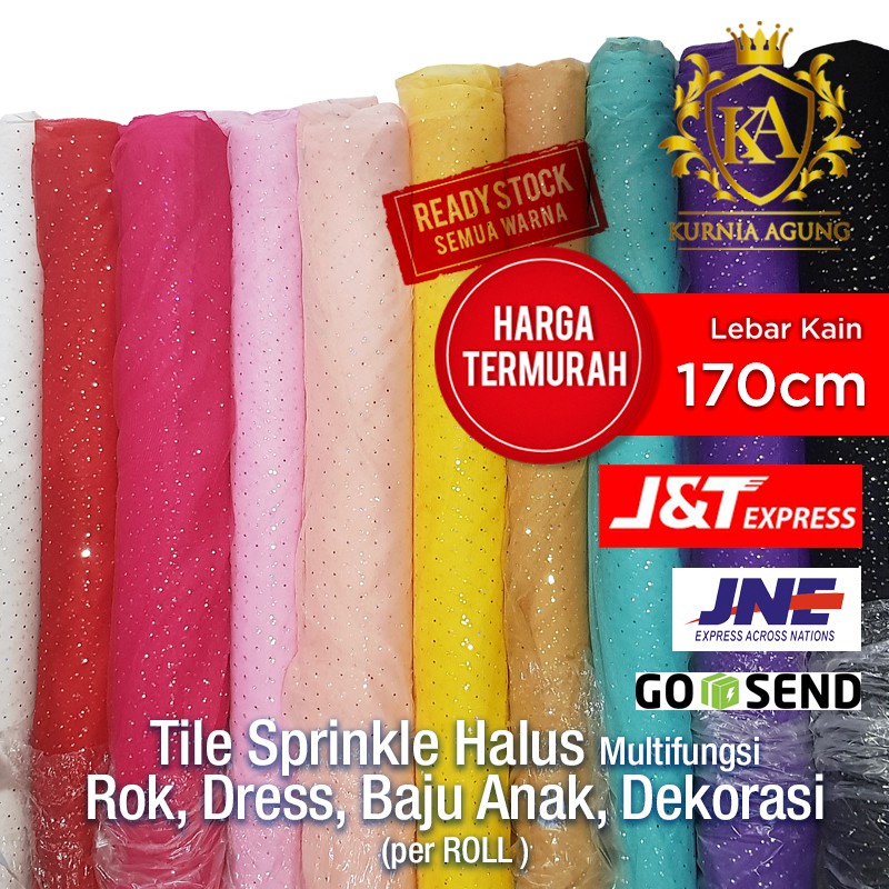 Jual Promo Kain Tile Tulle Gliter Sprinkle Tile Diamond Halus 170 Cm ...