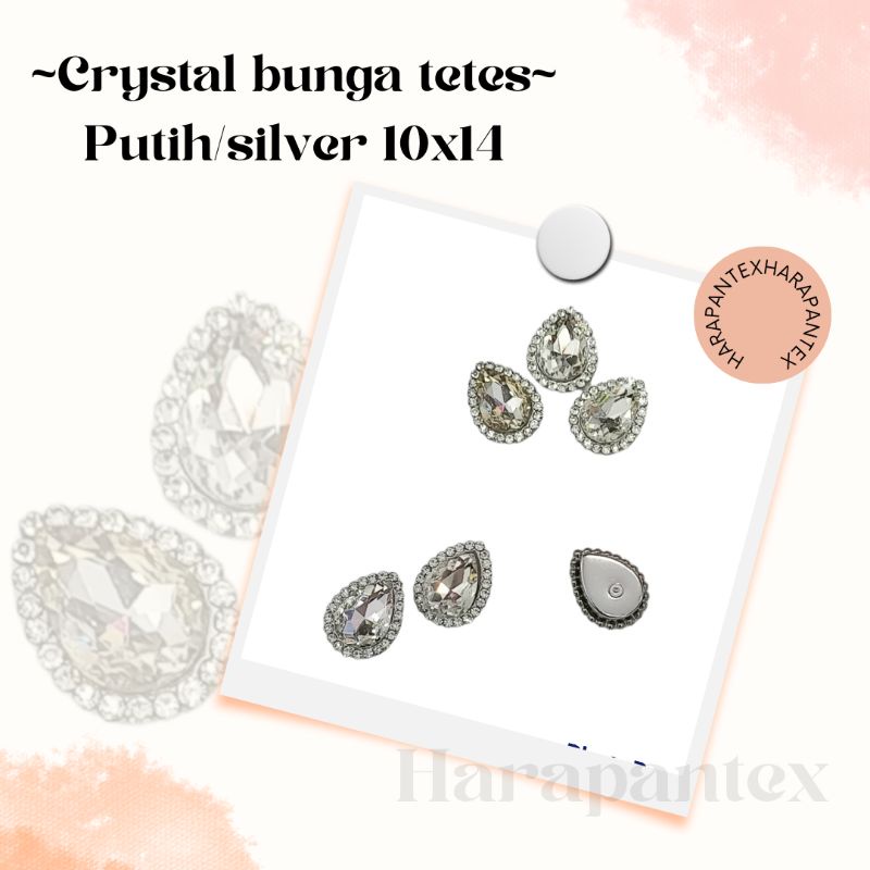 Jual Crystal Bunga Permata Tetes/Diamond Cangkang/Model Air Tetes/10 ...