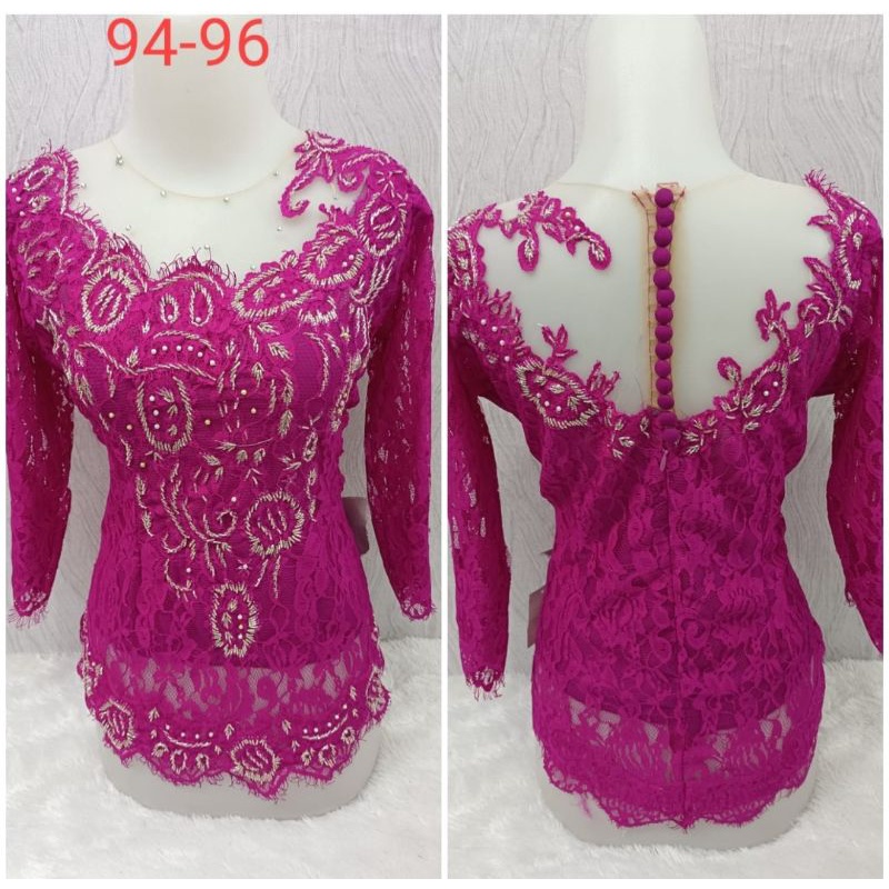 Jual Kebaya Jadi Semoprancis Berpuring Dan Berpayetmuka Dan Belakang Nuansa Pink Shopee Indonesia 