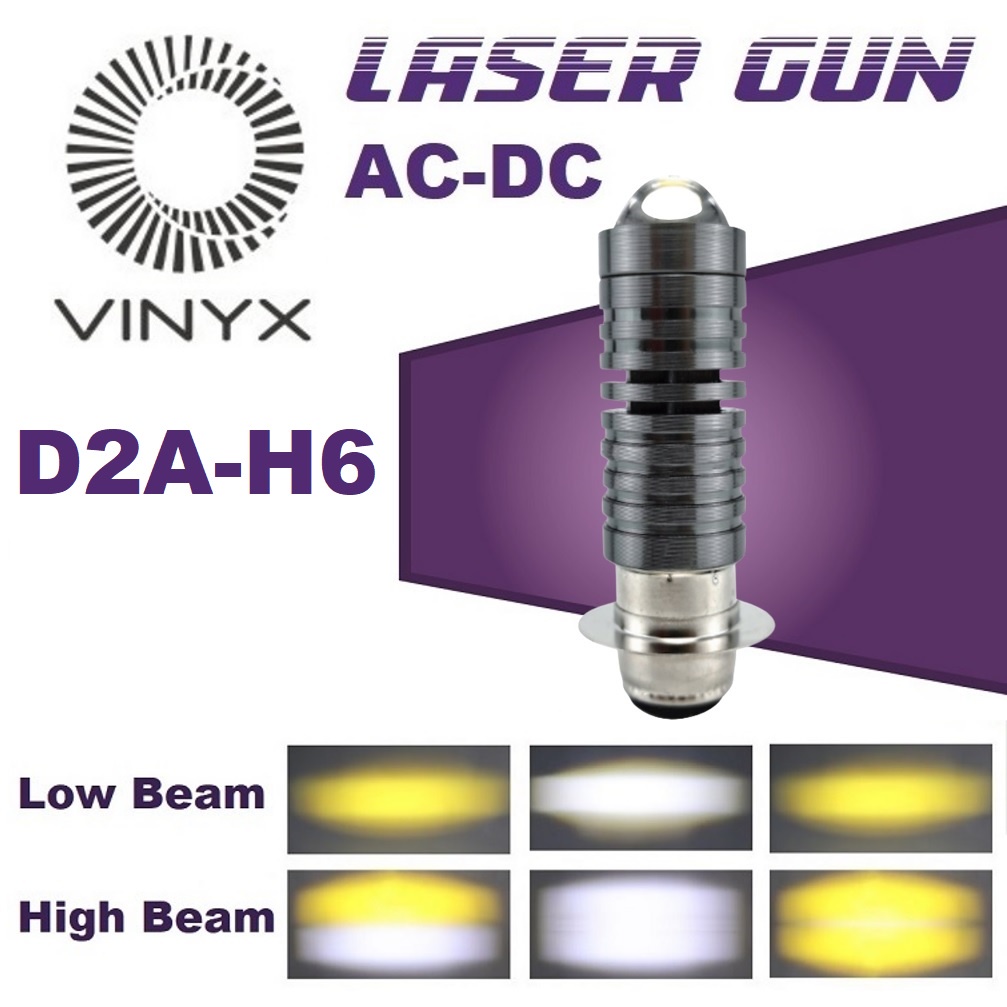 Lampu Utama LED LASER Motor AC DC Hi Lo 2 Warna H6 D2A Bebek Matik Matic VINYX CSP