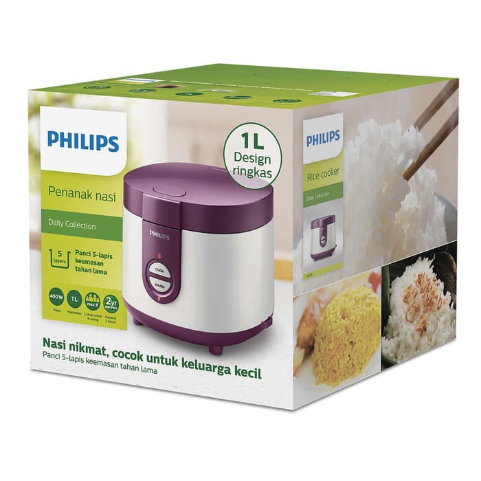 Jual PHILIPS HD3116 Rice Cooker / Penanak Nasi 1 Liter Ungu Shopee