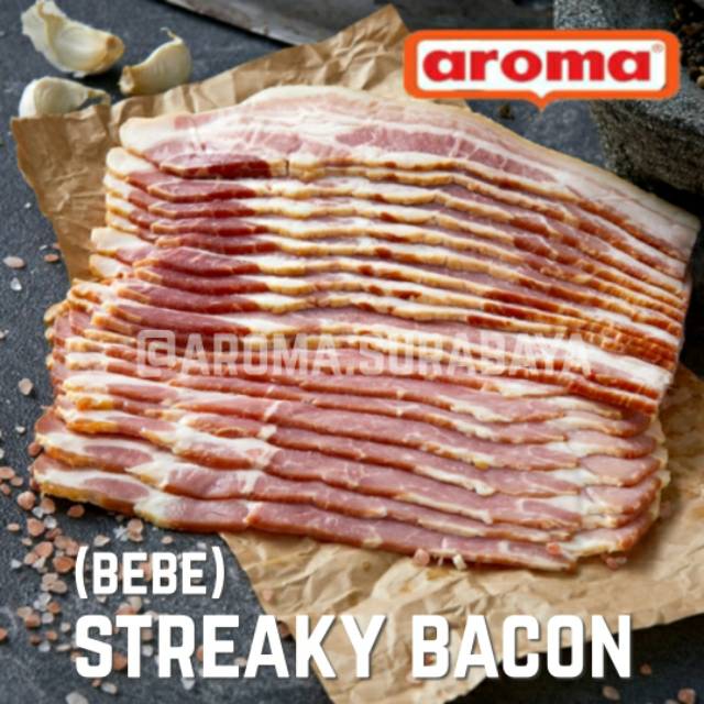 Jual BEBE by AROMA Pork Streaky Bacon 1000gr / 1kg Daging Babi Asap NON