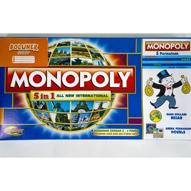 Jual Monopoly Board Game 5 Mainan Anak Jadul Ular Tangga Ludo Catur ...