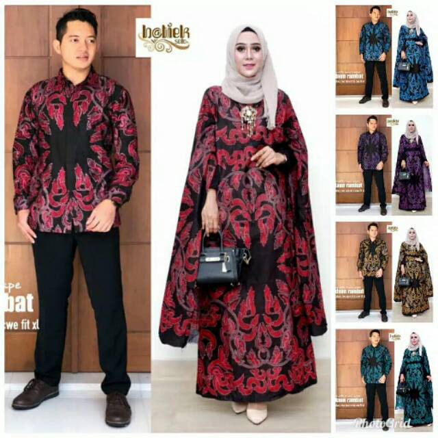 Jual Batik Couple Maxi Cape Daun Rambat Batik Cape Maxi Kebaya Modern Batik Modern Tanah Abang 