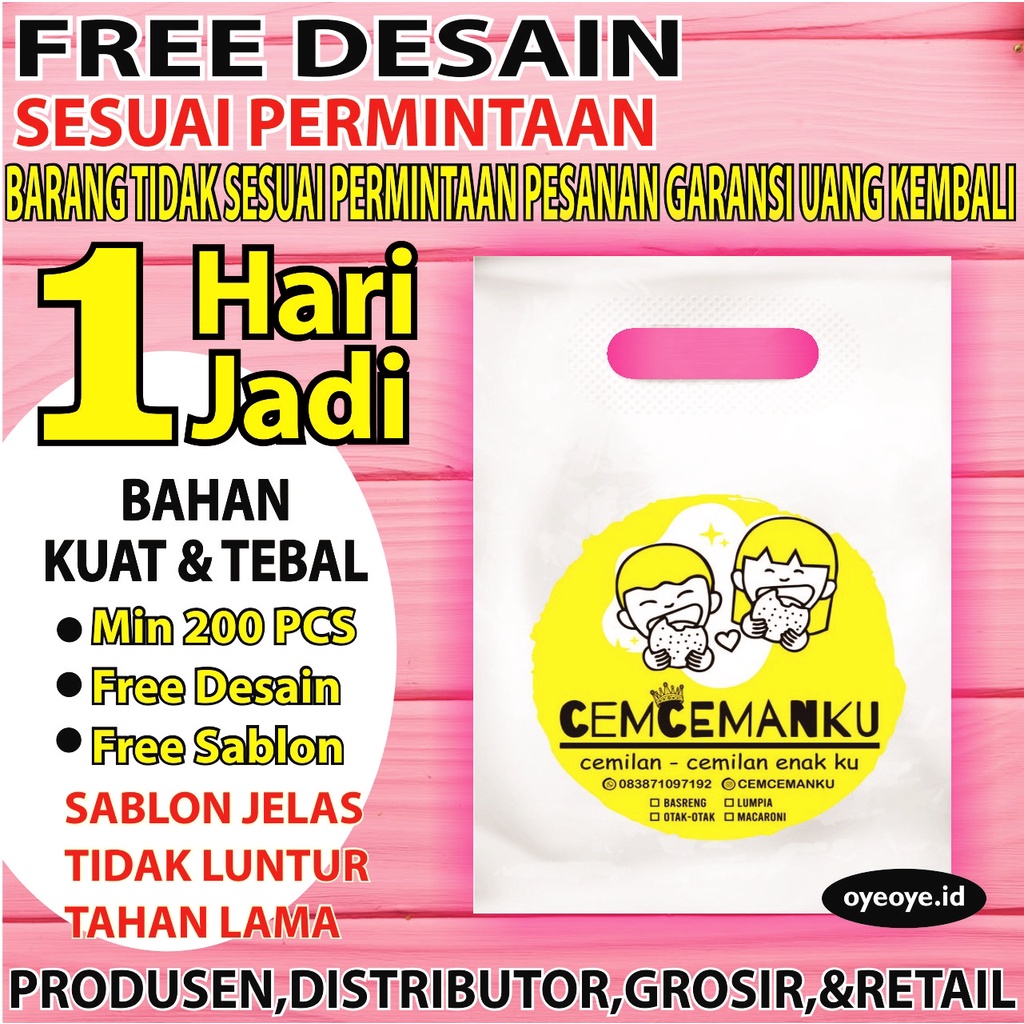 Jual Plastik Sablon Olshop Hd Plong Uk 25x35 Cm Free Custom Desain Plastik Sablon Plastik 5266