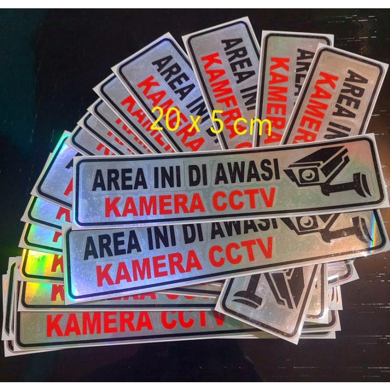 Jual STICKER AREA INI DIAWASI CCTV KAMERA CUTTING | Shopee Indonesia