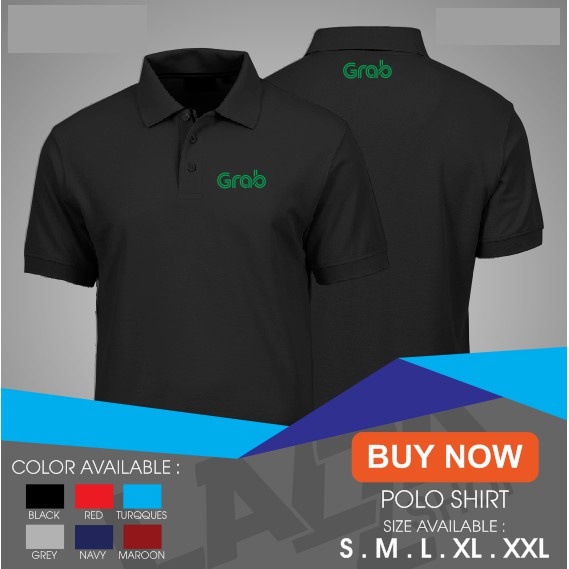 Jual Kaos Polo Shirt Tshirt Baju Kerah Distro Grab Polos Custom Indonesia Pria Wanita Keren Kata