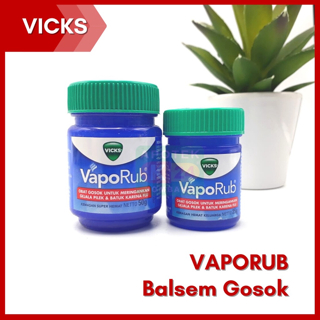 Jual Vicks Vaporub 50 Dan 25 Gr Ringankan Gejala Pilek Batu Flu ...