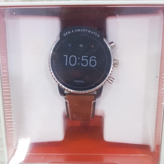 Jual NWT FOSSIL Q SMARTWATCH EXPLORIST HR BROWN LEATHER GEN 4