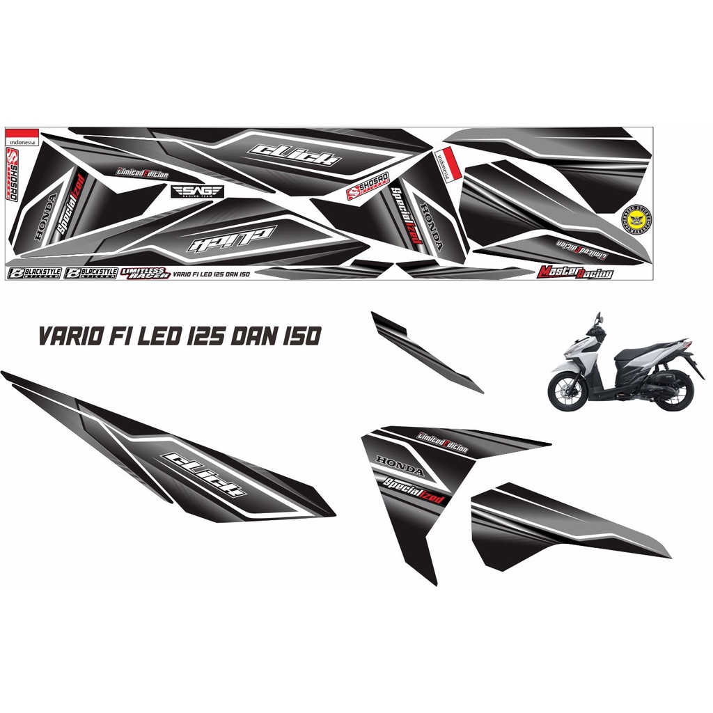 Jual STIKER STRIPING VARIASI MOTOR HONDA VARIO LED 125-150 STRIPING
