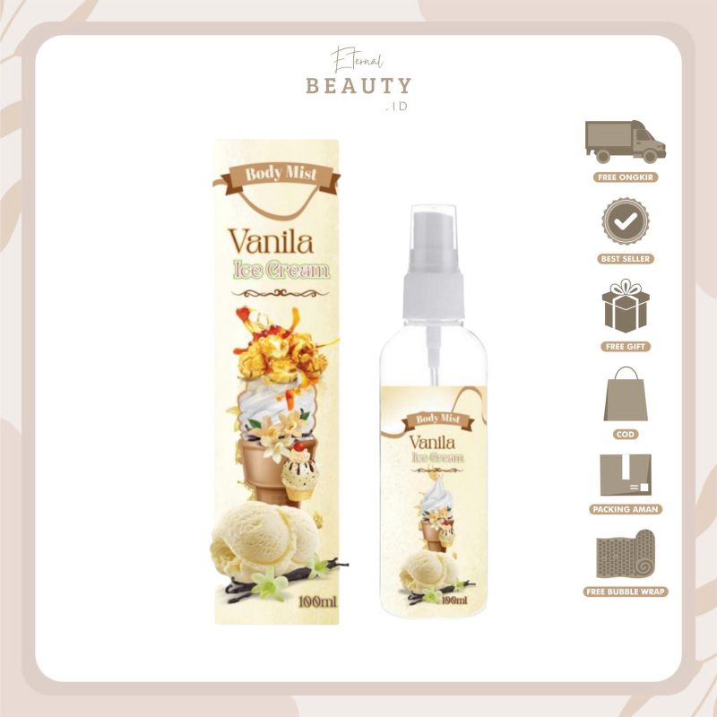 Jual EB - Parfum Body Mist Vanilla Ice Cream 100ml Best Seller / Body ...