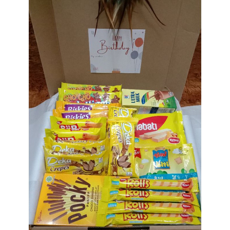 Jual Snack Box Kado Ulang Tahun Kado Wisuda Paket Kuning Shopee