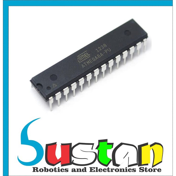 Jual ATmega8A-PU Atmel AVR Microcontroller 8 kb Flash 16MHz 8 Bit DIP ...