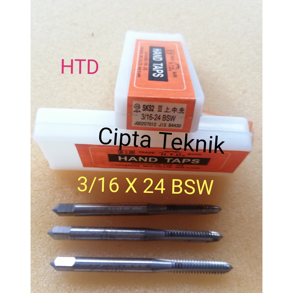 Jual Hand Tap HTD 3/16 inchi x 24 BSW HandTap 3/16inchix24 BSW Tap Ulir ...