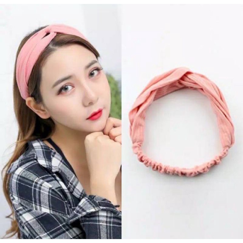 Jual Bando Polos Garis Premium Bandana Simpul Elastis Ala Korea Shopee Indonesia 